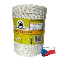 Lanko pro elektrický ohradník,  Ø2,5mm, 500m, bílé