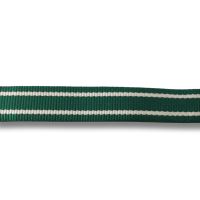 Řemen krční podšitý se zajištěním s kroužkem, 120 cm, zelený s bílými pruhy
