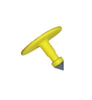 Ušní známka Q-flex Buddy long, prodloužený trn, žlutá