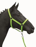 Ohlávka na koně podložená HKM, neonově zelená