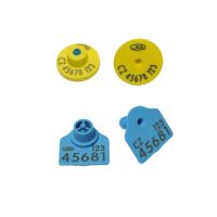 EID čip pro ovce- E-disc25 FDX-B + polygonální známka malá s potiskem, U žlutá + K modrá