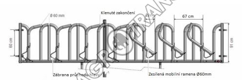 Žlabová zábrana / Head lock pro skot Swedish  4místa/3m