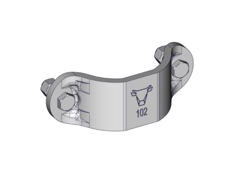 Půl objímka na stájový sloupek Octagonal Ø102mm